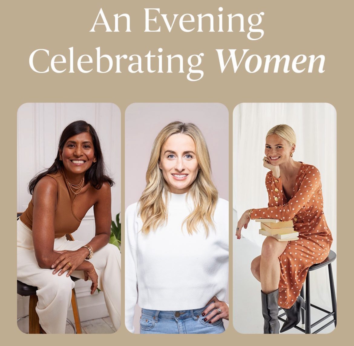 Evening Celebrating Women with Dr Julie Smith, Pandora Sykes & Ruby Hammer